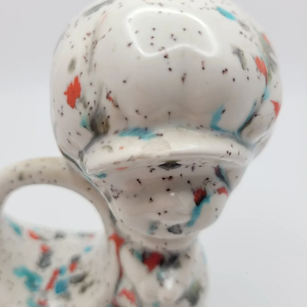 Vintage Holly‎ Hobbie and Robby Napkin Ring Figurine Set Ceramic Rainbow Speckle